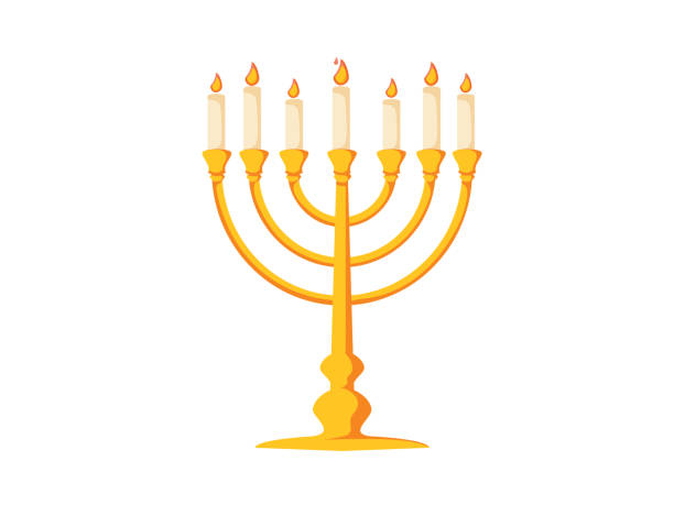 ilustrações de stock, clip art, desenhos animados e ícones de menorah icon. flat illustration of menorah vector icon for web design. candelstick for hanuka, happy new year symbol. - menorah