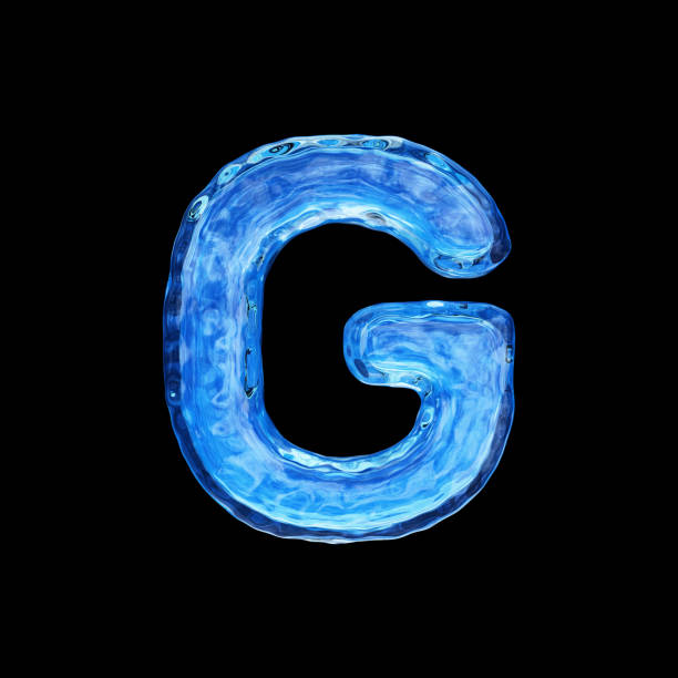 istock Uppercase letter G made by water isolated on black background 1193777339