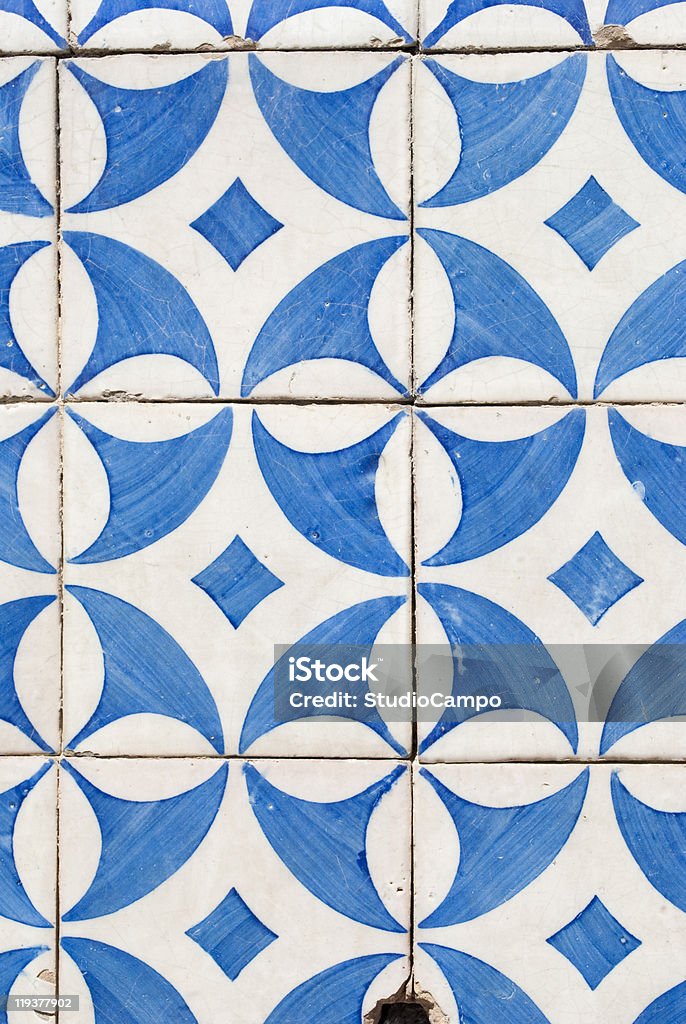 Ehemalige portugiesische Azulejo - Lizenzfrei Teilabschnitt Stock-Foto