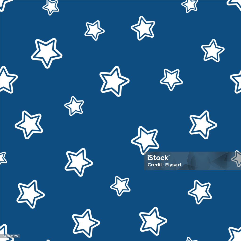 Random Stars Background Cute Stars Random Pattern Seamless Vector Illustration Stock ...