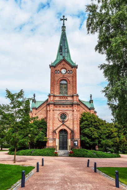 istock Front facing view at Jyvaskyla church in central Finland. 1193780591