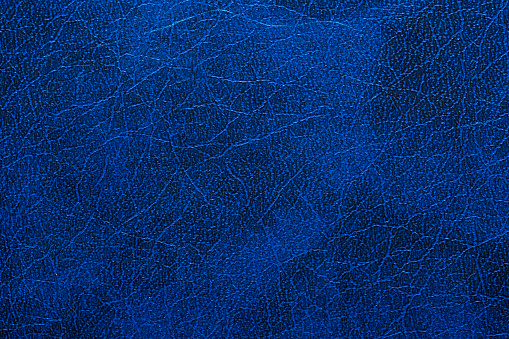 Blue book cover texture. Imitation skin. Background. Copy space