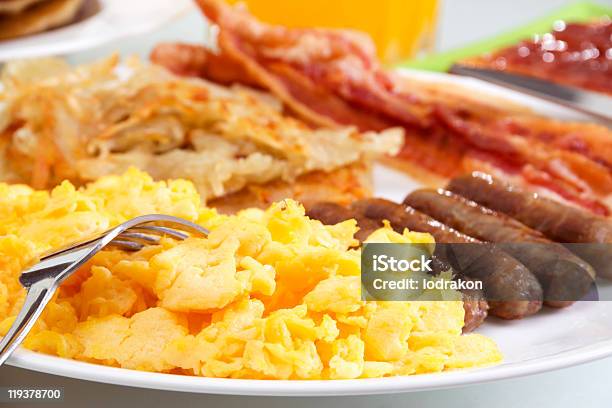 Hearty Breakfast Stock Photo - Download Image Now - Breakfast, Scrambled Eggs, Food