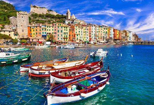 wonderful famous villages of Cinque terre in Liguria. popular tourist attraction in Italy