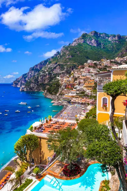 Photo of Wonderful Amalfi coast - beautiful Positano - popular for summer holidays. Travel and landmarks of Italy