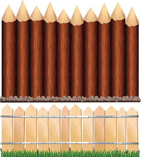 Vector illustration of Paling Fence