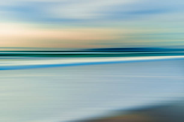 istock Beach sunset. Abstract seascape background, line art, motion blur 1193805067