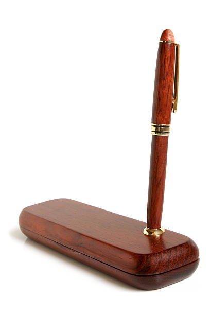 istock Mahogany ball pen with wooden case 119381284