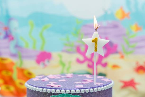 istock Lighted birthday candle in star shape 1193813068