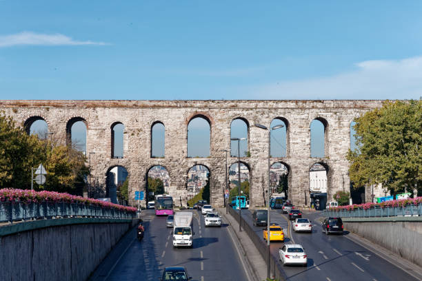 Fatih, Istanbul / Turkey - March 04 2019: Bozdogan ( Valens ) Aqueduct