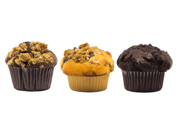 muffin cup cake closeup isolated on white background.