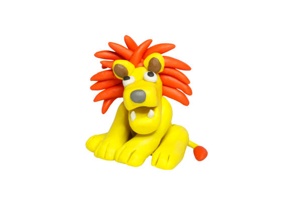 Cartoon characters, Lion isolated on white background with clipping path.