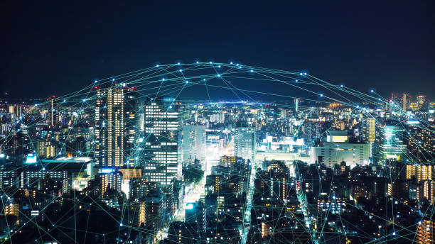 istock Smart city and communication network concept. 5G. LPWA (Low Power Wide Area). Wireless communication. 1193826967