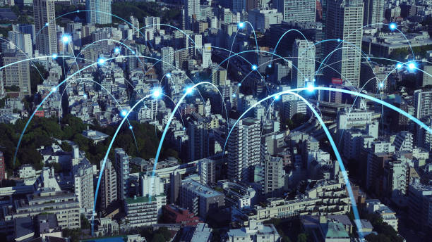 istock Smart city and communication network concept. 5G. LPWA (Low Power Wide Area). Wireless communication. 1193827020