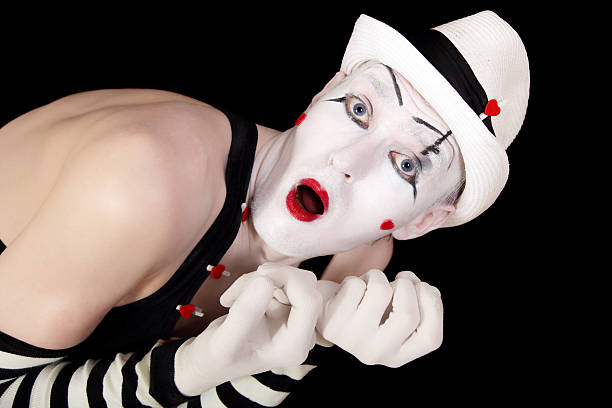 istock mime in striped gloves and white hat 119382999