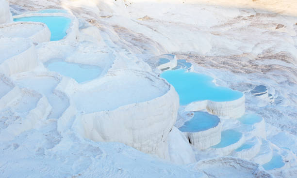 istock Blue water in the Pamukkale travertine pools 1193835608