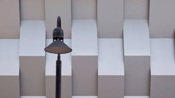 istock street lamp post with modern wall decoration 1193837185
