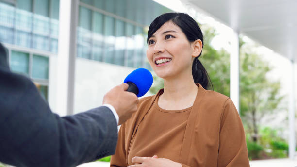 istock Interview on the street concept.Curbside interview. 1193838217