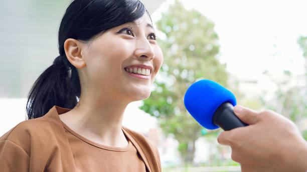 istock Interview on the street concept.Curbside interview. 1193838280