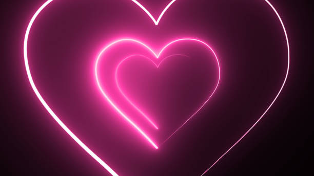 istock Heart Shaped Pink Neon Light. 1193840768