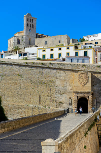 Ibiza old town stock photo