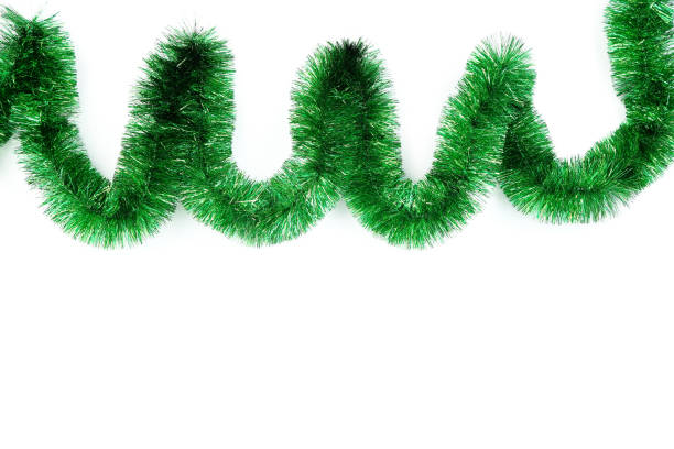 istock Christmas tinsel isolated on white background 1193846048