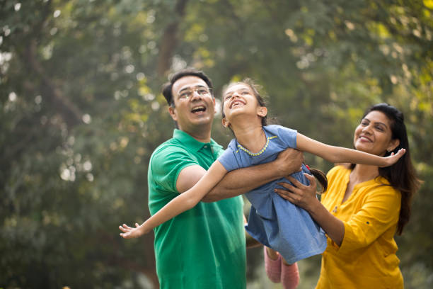 Family having fun at park