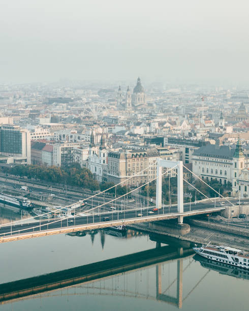 istock Mourning view of Budapest city and Elizabeth bridge 1193846982