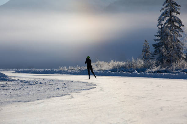 istock Cold sunny winter morning at the Lake Weissensee 1193848865
