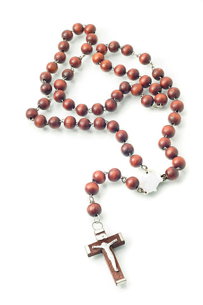istock Brown Wooden beads isolated over white 119385795