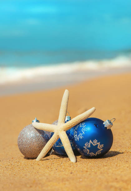 istock Christmas decorations on the beach. Selective focus. 1193859065