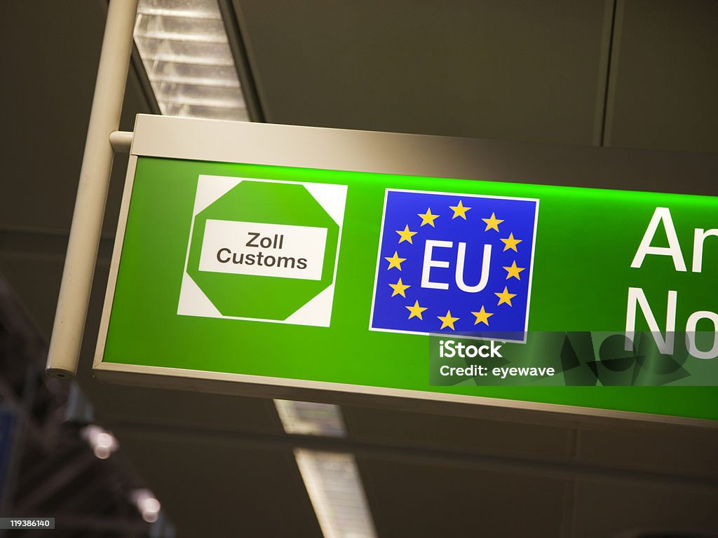 Znak urzędu celnego Unii Europejskiej - Zbiór zdjęć royalty-free (Odprawa celna)