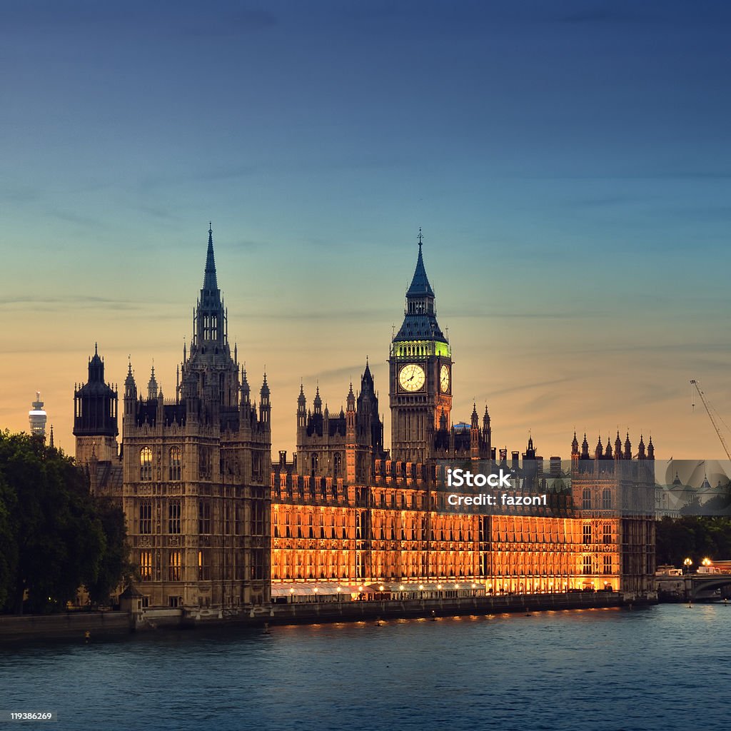 Casas do Parlamento, Londres. - Foto de stock de Arquitetura royalty-free