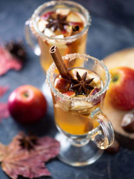 istock Hot mulled wine Apple cider with cinnamon and anise 1193862709