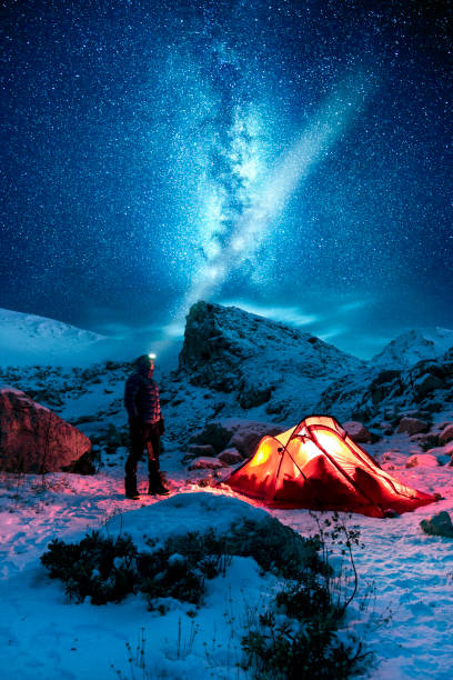 istock A man is camping at night with milky way 1193867863