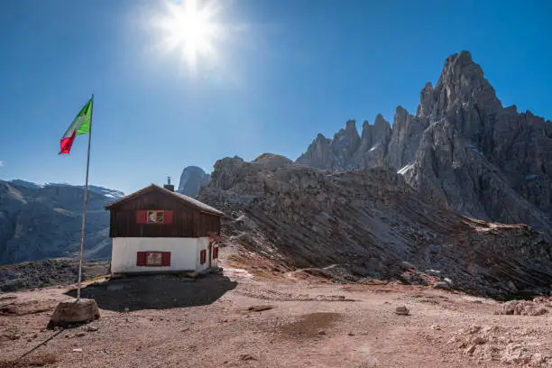 Monto Paterno and Dreizinnen hut in Dolomites