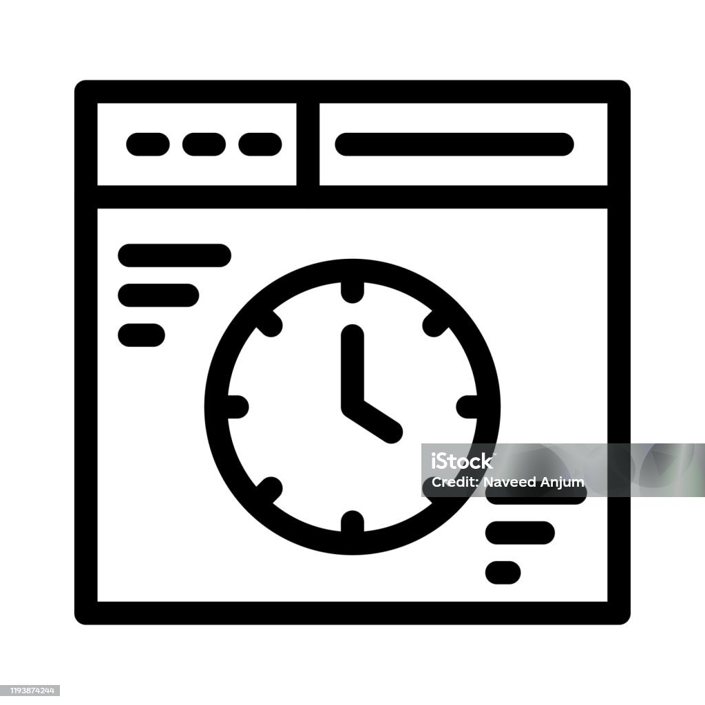 Clock Computer Vector Clock Stock Illustration - Download Image Now - Business, Clock ...