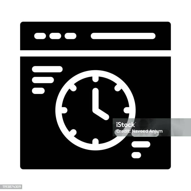 Clock Computer Vector Clock Stock Illustration - Download Image Now - Business, Clock ...