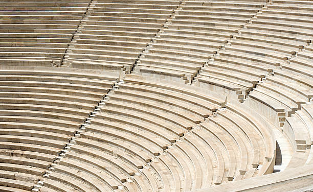 istock Old stone steps of staircase in ancient amphitheater 119387582