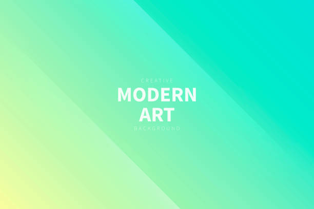 Modern abstract background - Green gradient Modern and trendy abstract background with two symmetrical folds diagonally. This illustration can be used for your design, with space for your text (colors used: Orange, Yellow, Green, Turquoise, Blue). Vector Illustration (EPS10, well layered and grouped), wide format (3:2). Easy to edit, manipulate, resize or colorize. neon turquoise stock illustrations
