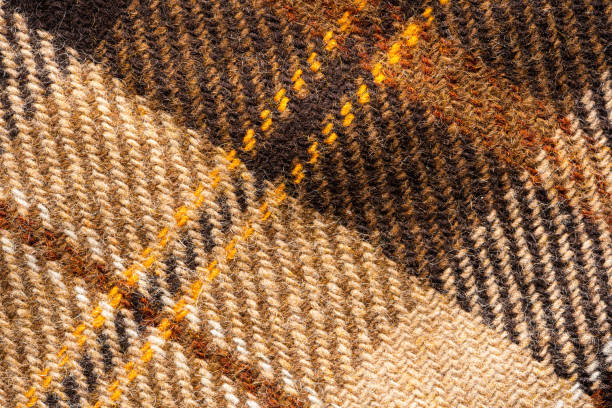 istock Brown checked fabric. Scottish wool. Close up 1193876214