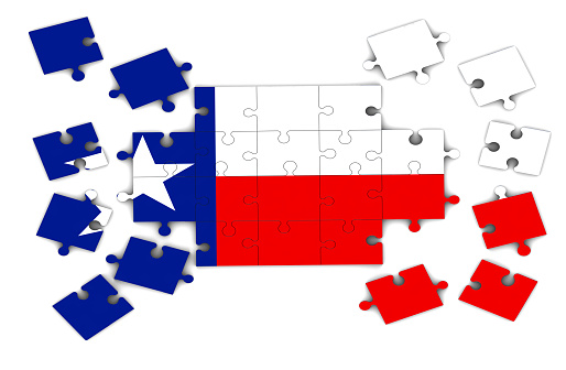 Texas State flag on puzzle