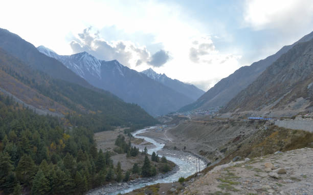 istock Baspa River flowing through Sangla Valley Chitkul, most scenic upper and middle hill slopes of Himalayas mountain range near Indo-Tibetan border covered with pine and oak forests Pastures and meadows. 1193877154