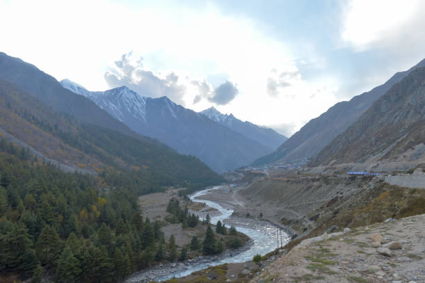 istock Baspa River flowing through Sangla Valley Chitkul, most scenic upper and middle hill slopes of Himalayas mountain range near Indo-Tibetan border covered with pine and oak forests Pastures and meadows. 1193877284