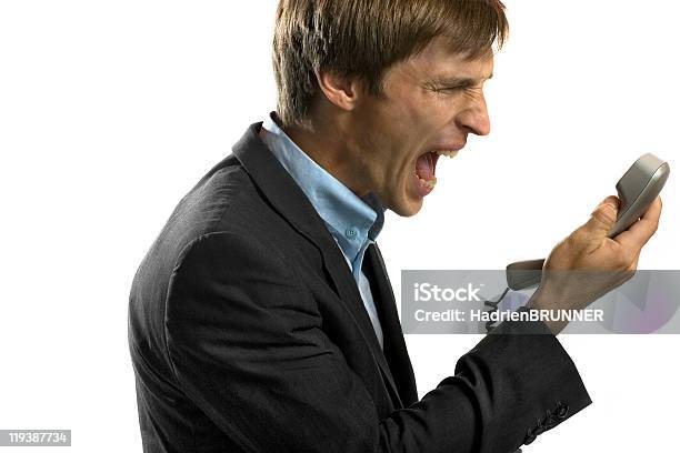 Angry Business Man On The Phone Stock Photo - Download Image Now - Conference Phone, Men, 30-34 Years