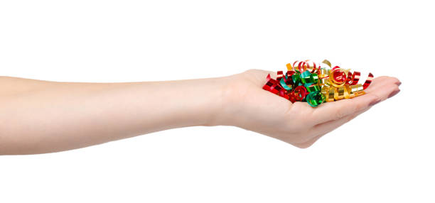 istock Colored curled confetti, party decoration element, fun and happy. 1193878182