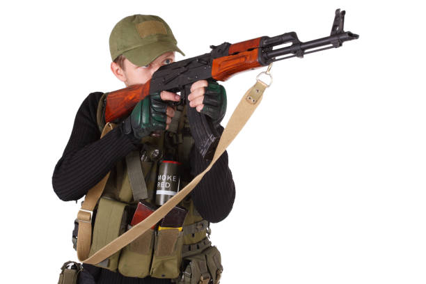 istock mercenary with AK 47 gun 1193882337