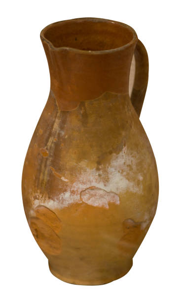 istock clay  jug isolated on a white background. vintage empty jug front view. vintage capacity 1193885469