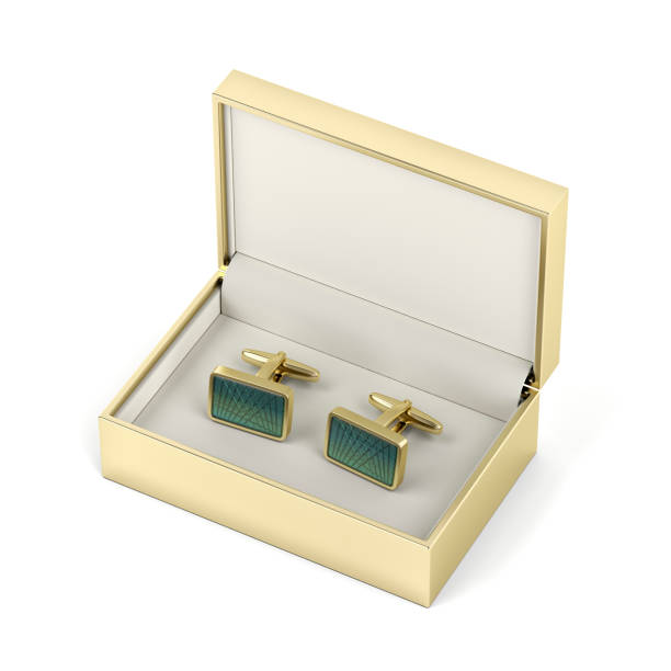 istock Golden box with cufflinks 1193888499