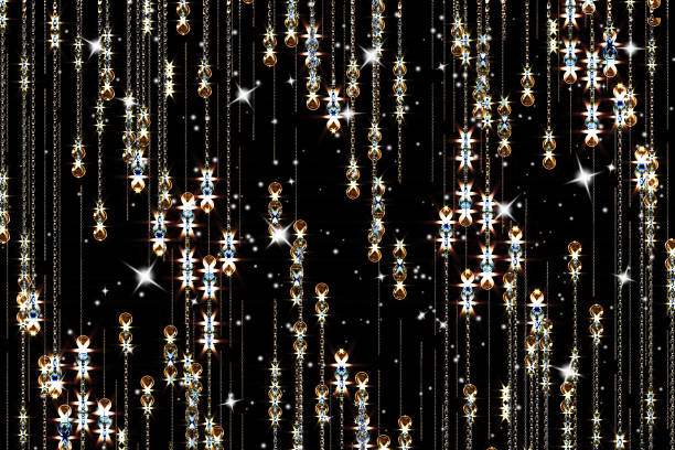 istock Abstract illustration with bright shiny elements on a black background. 1193891946
